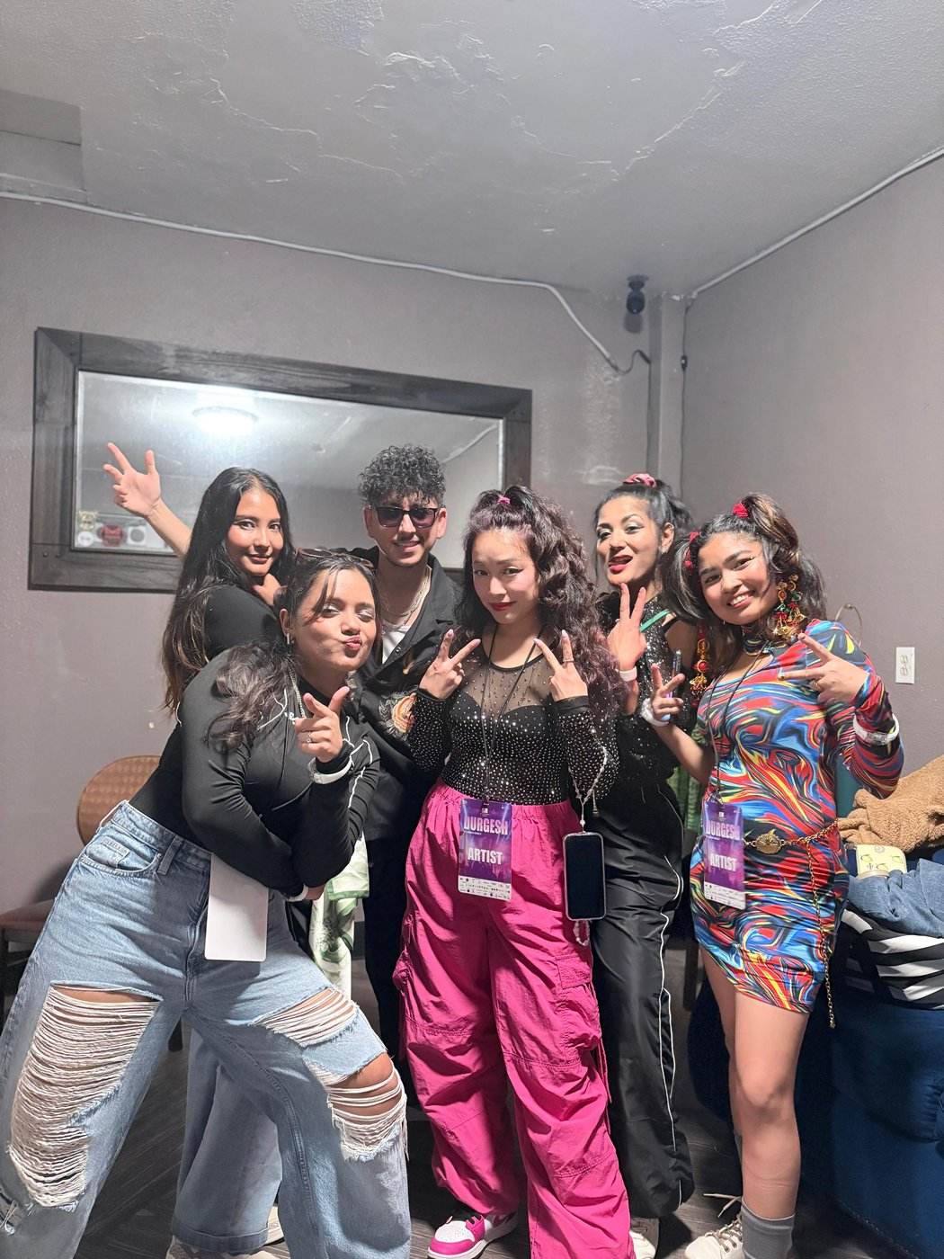 Naachmandu dancers backstage together before taking the stage