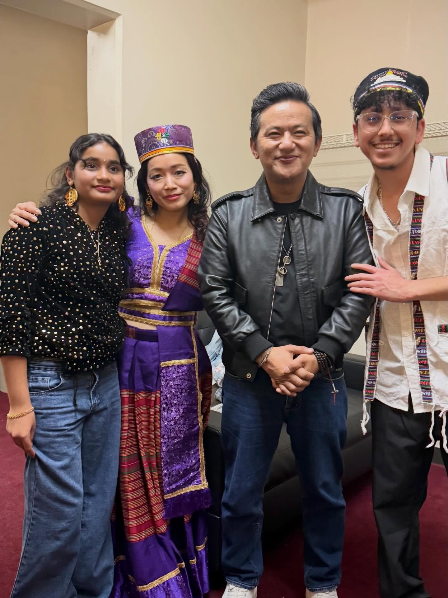 Naachmandu dancers backstage in traditional costume before a performance