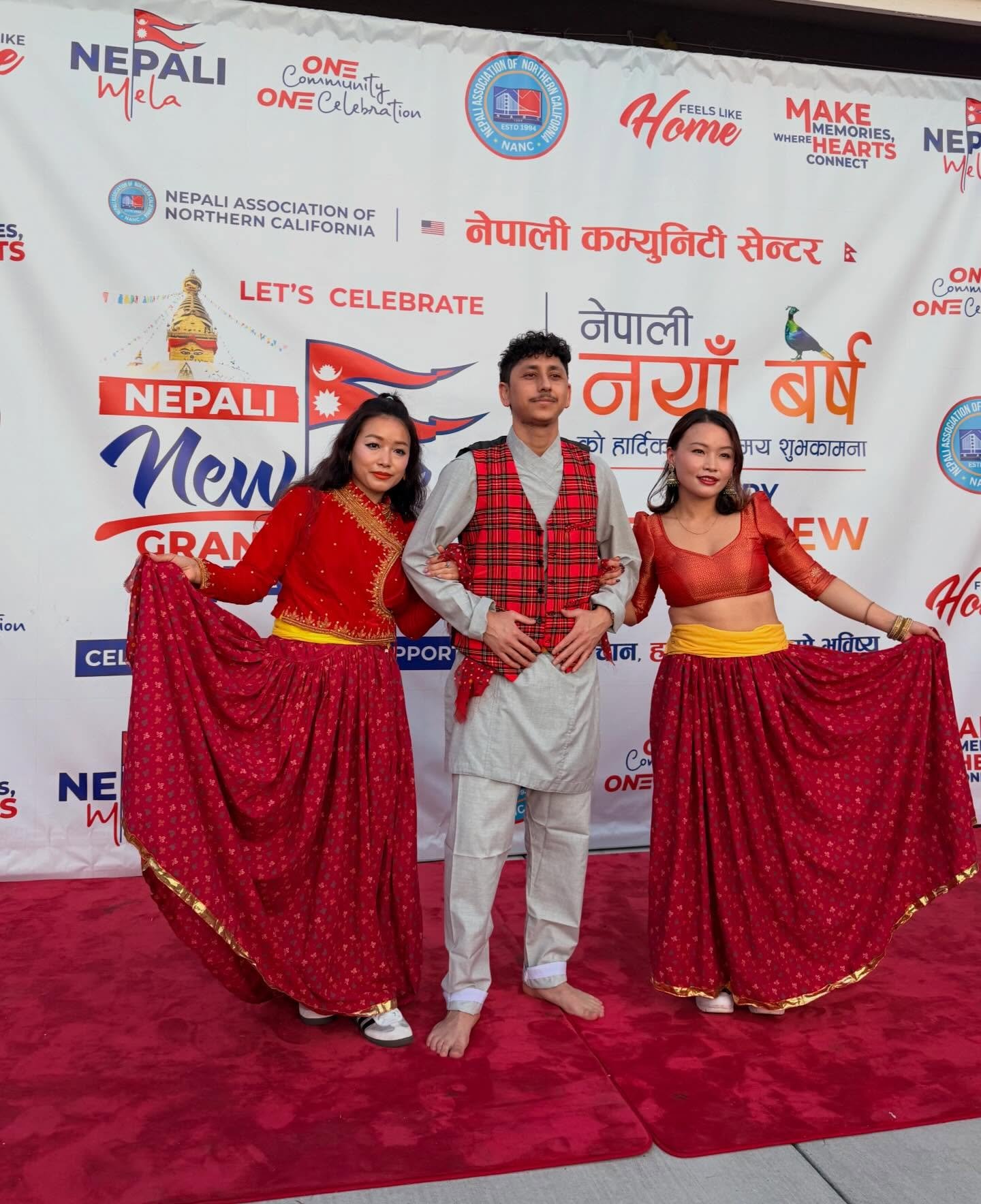 Naachmandu performers in traditional attire on stage